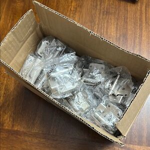 Door Hinges with Screws in Satin Nickel